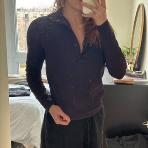 Athleta ribbed 3/4 button down long sleeve